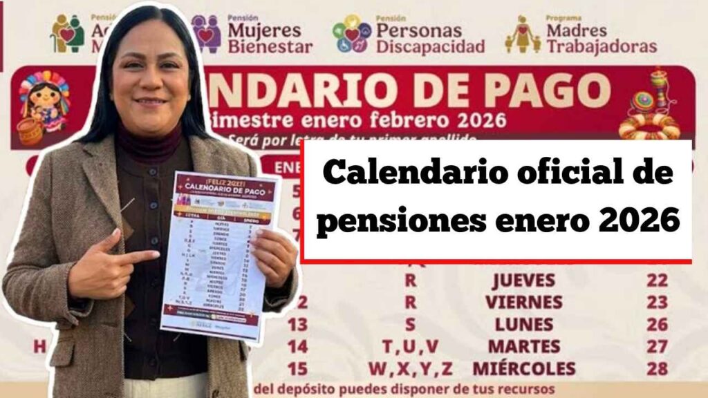 Calendario oficial de pensiones enero 2026: consulta tus fechas de cobro