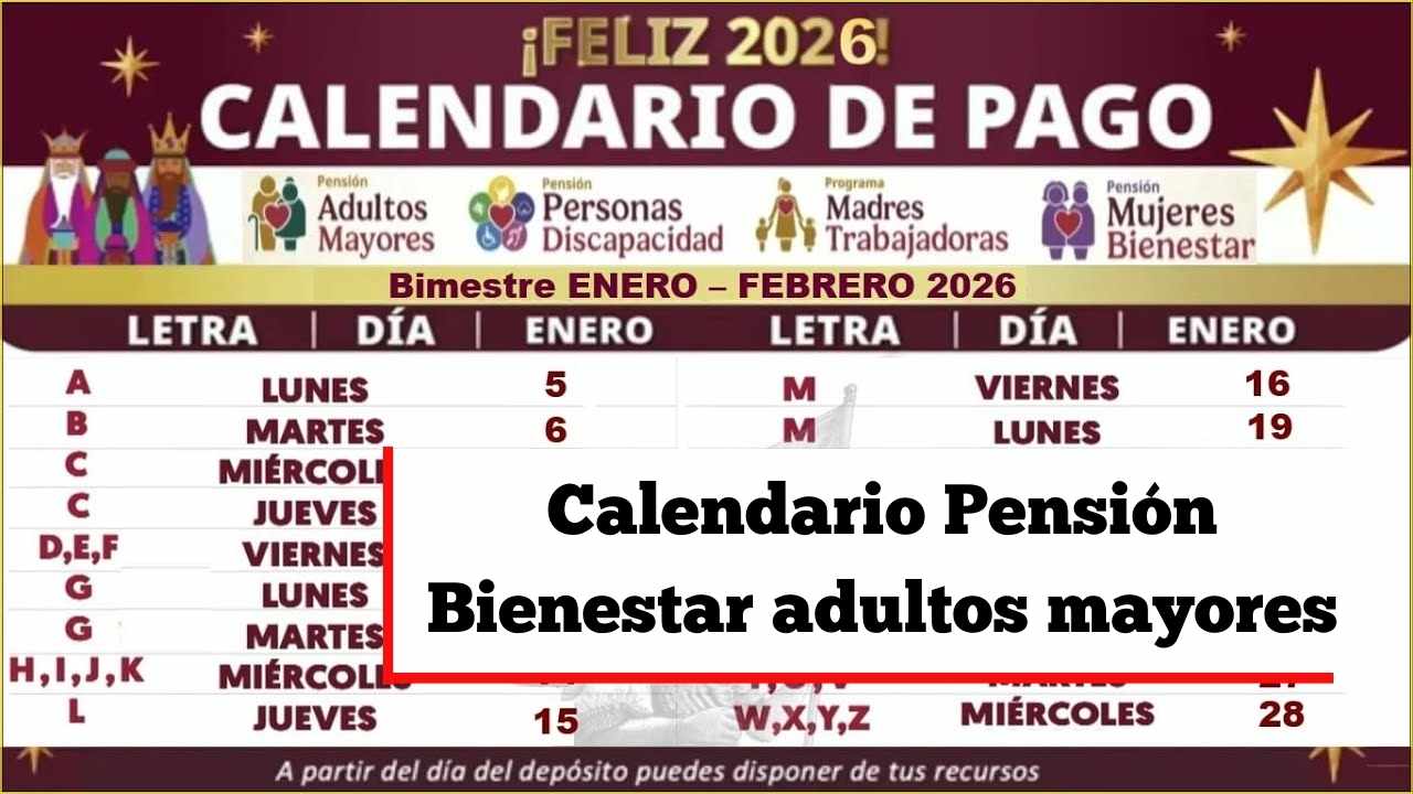 Calendario Pensión Bienestar adultos mayores 2026: pagos confirmados